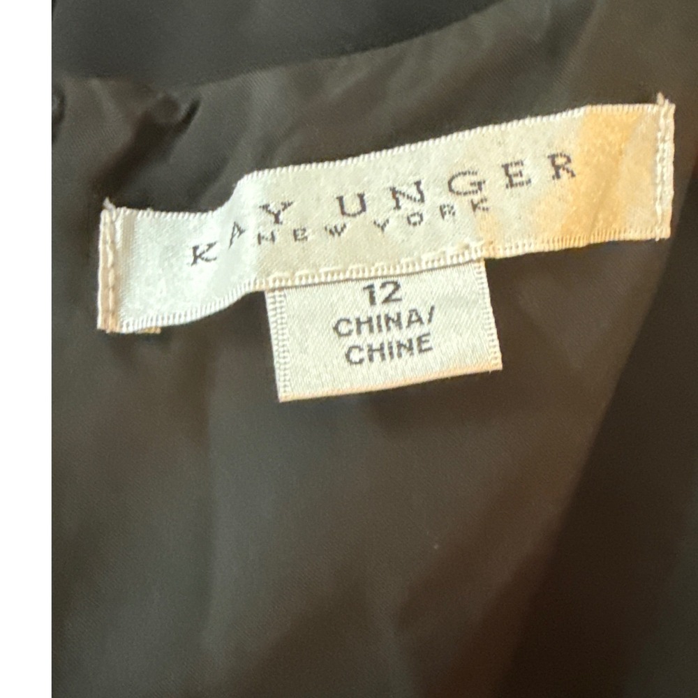 Kay Unger New York Black Walk-Thru Jumpsuit Skirt Overlay Formal 12 5545011 - Picture 7 of 11